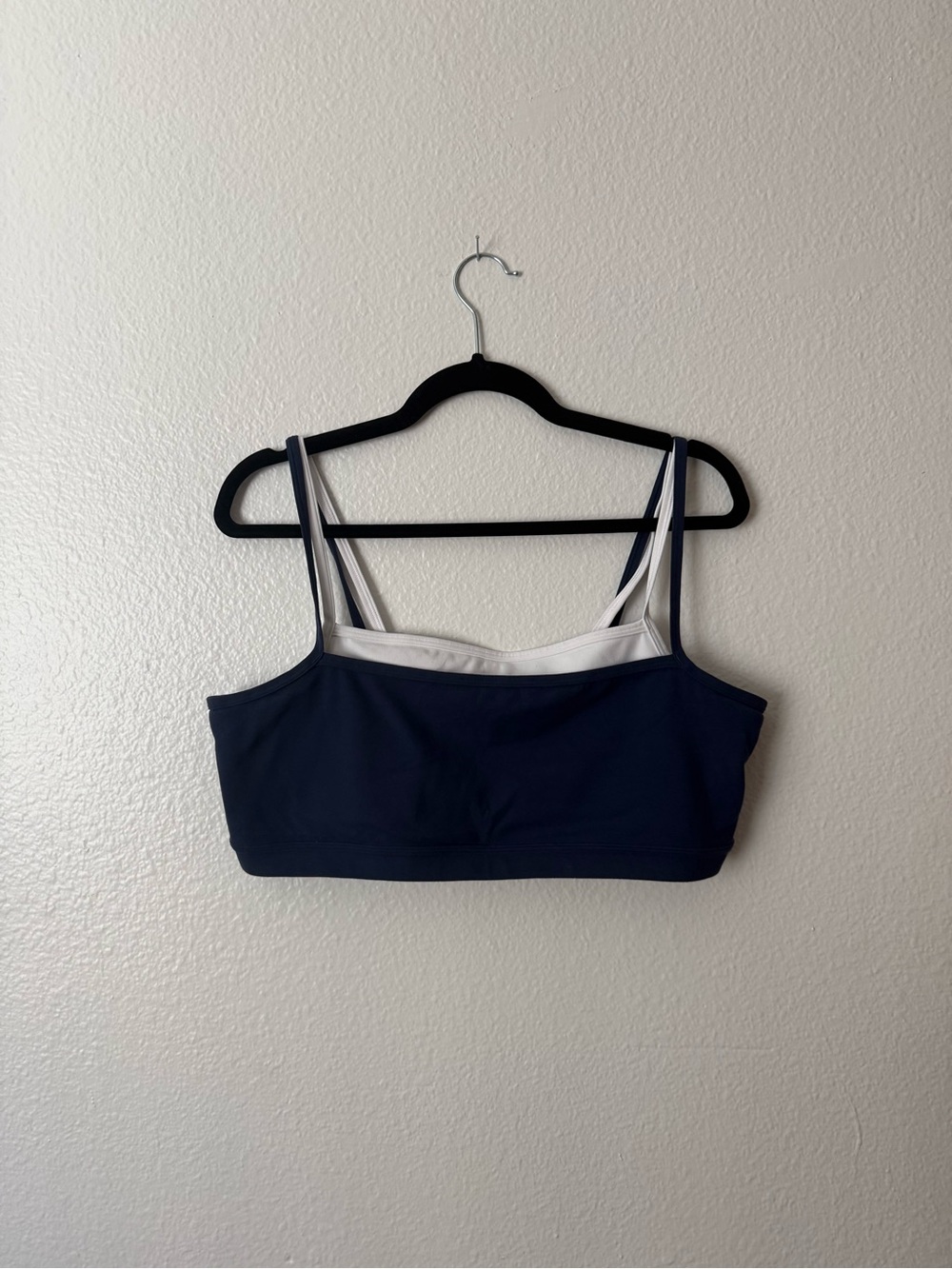 Abercrombie & Fitch Navy and White Double-Strap Sports Bra - Picture 2 of 4